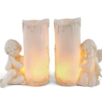 MARFINITE -ANJO C/VELA CASTIÇAL C/LUZ LED