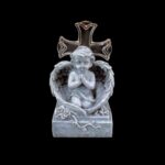 MARFINITE -BASE C/ANJO CINZA C/CRUZ LUZ LED 17CM