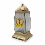 CANDEEIRO VIDRO SAUDADE CRISTO COR:DOURADO