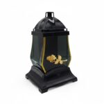 CANDEEIRO VIDRO ROSA DOURADA COR:PRETO