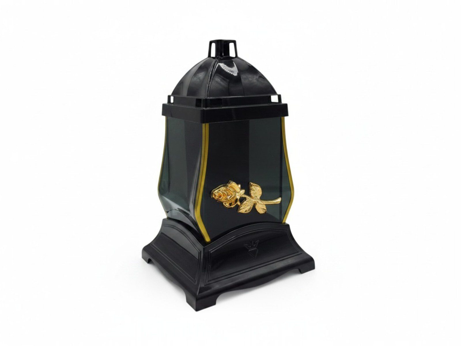 133.000029 CANDEEIRO VIDRO ROSA DOURADA COR:PRETO - Image 1
