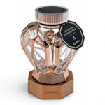 CANDEEIRO SOLAR CORAÇAO METALIZADO COR:BRONZE