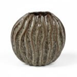 CERAMICA- JARRA KORALI COR:CASTANHO/CREME
