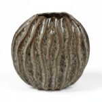 CERAMICA- JARRA KORALI COR:CASTANHO/CREME
