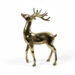 CERAMICA- VEADO EM PE COR:DOURADO