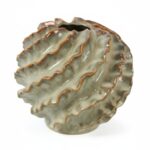 CERAMICA- JARRA BOLA RUFA COR:VERDE
