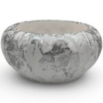 CERAMICA- TAÇA KANSAS PEQ. COR:BRANCO/PRATA