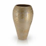 CERAMICA- JARRAO MANGA AREADO GRD. COR:BEGE/OURO