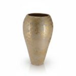CERAMICA- JARRAO MANGA AREADO MED. COR:BEGE/OURO