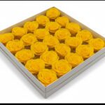 CAIXA C/25 ROSAS SABAO DIA. 6CM COR:AMARELO