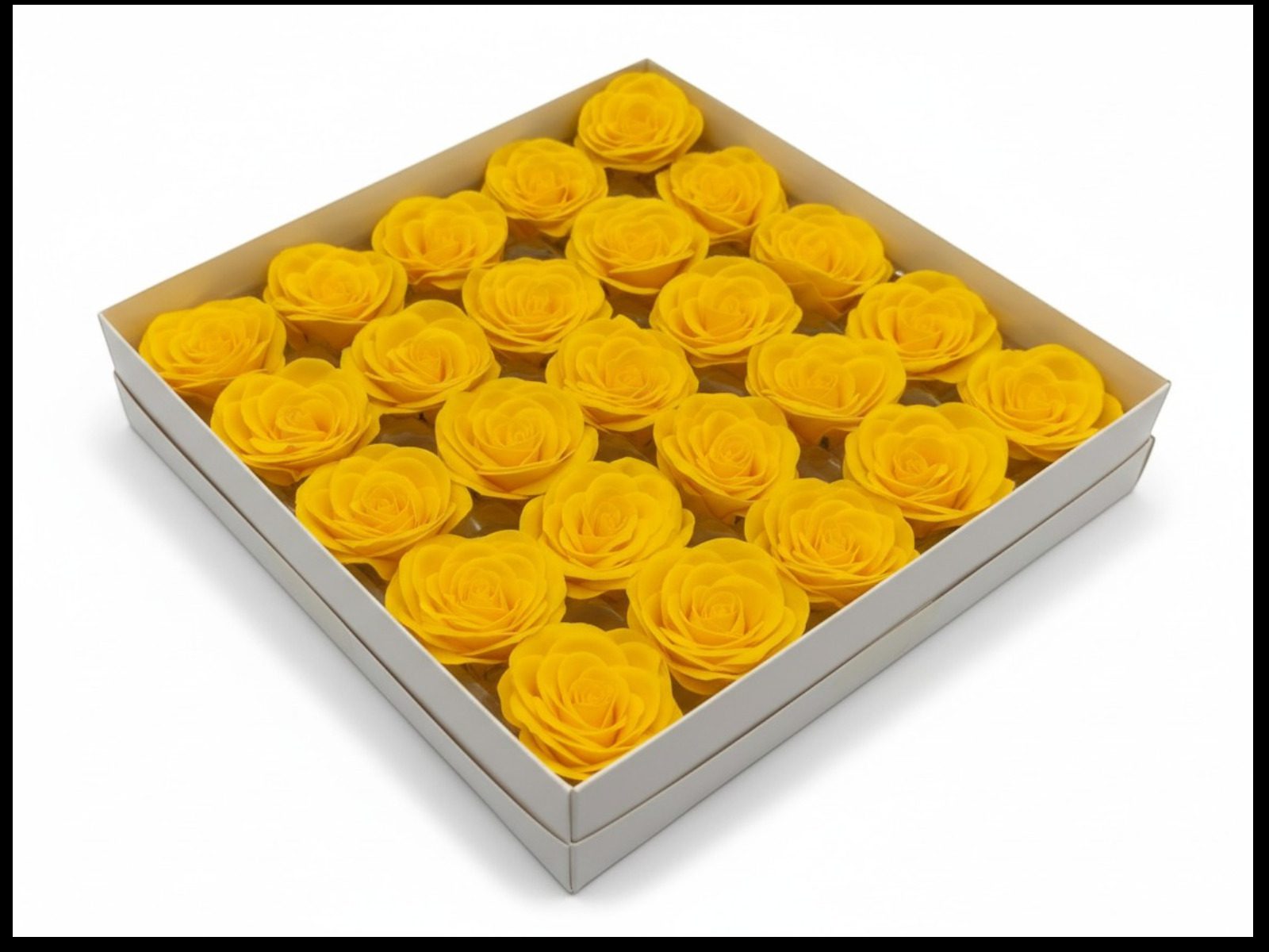 136.000006 CAIXA C/25 ROSAS SABAO DIA. 6CM COR:AMARELO - Image 1