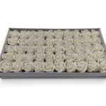 CAIXA C/50 ROSAS SABAO DIA. 5CM COR:BRANCO