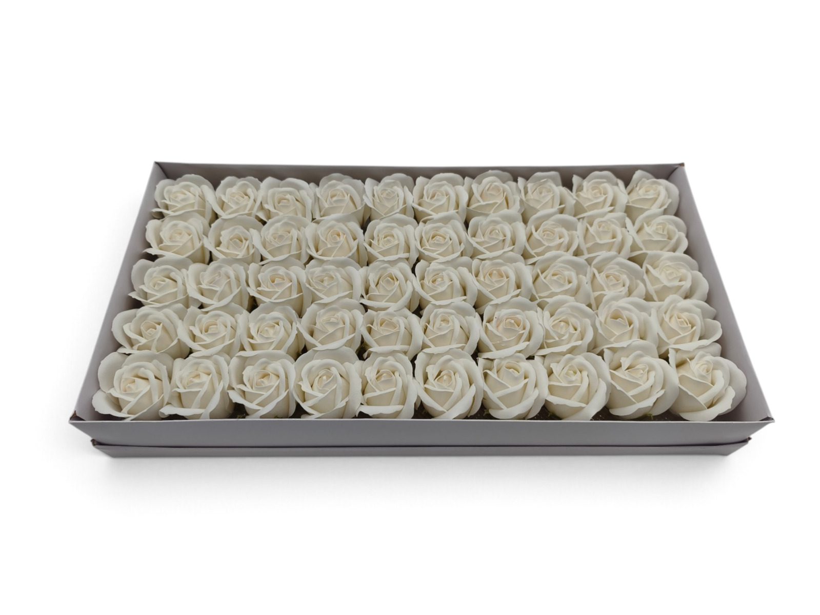 136.000014 CAIXA C/50 ROSAS SABAO DIA. 5CM COR:BRANCO - Image 1
