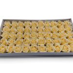 CAIXA C/50 ROSAS SABAO DIA. 5CM COR:CHAMPANHE