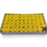 CAIXA C/50 ROSAS SABAO DIA. 5CM COR:AMARELO CLARO