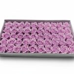 CAIXA C/50 ROSAS SABAO DIA. 5CM COR:LILAS