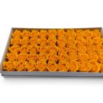 CAIXA C/50 ROSAS SABAO DIA. 5CM COR:AMARELO TORRADO