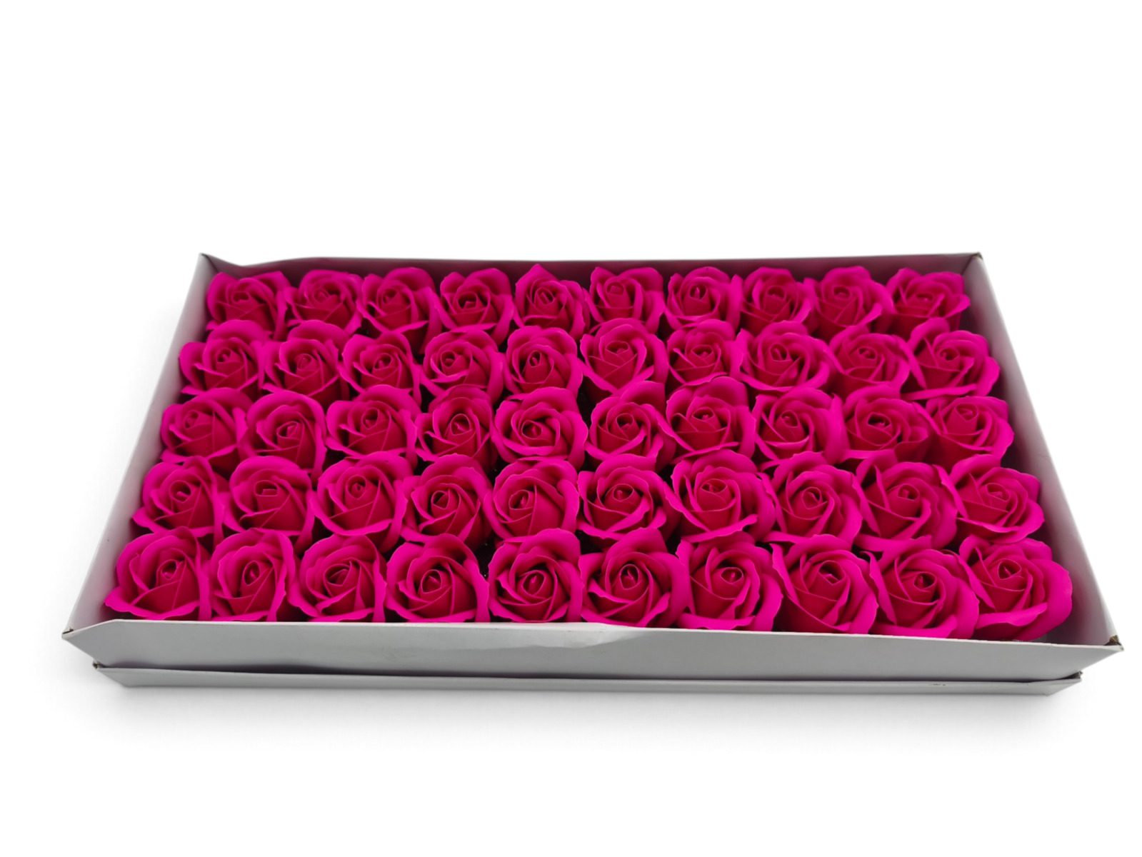 136.000034 CAIXA C/50 ROSAS SABAO DIA. 5CM COR:FUCSIA - Image 1