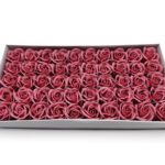 CAIXA C/50 ROSAS SABAO DIA. 5CM COR:ROSA VELHO