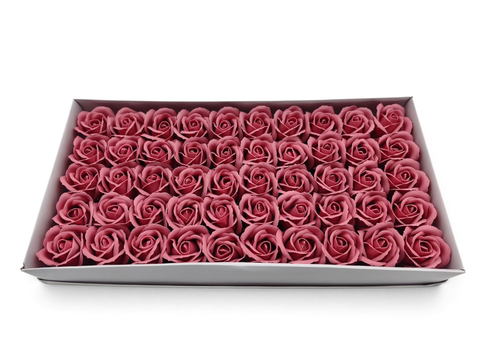 136.000036 CAIXA C/50 ROSAS SABAO DIA. 5CM COR:ROSA VELHO - Image 1