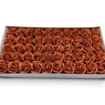CAIXA C/50 ROSAS SABAO DIA. 5CM COR:CASTANHO