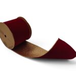 FITA VELUDO 10CMX10MT. REBORDO DOURADO COR:VERMELHO
