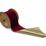 FITA VELUDO 10CMX10MT. REBORDO DOURADO COR:BORDO