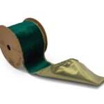 FITA VELUDO 10CMX10MT. REBORDO DOURADO CORVERDE
