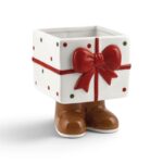 CUBO PRESENTE C/PES CERAMICA COR:BRANCO