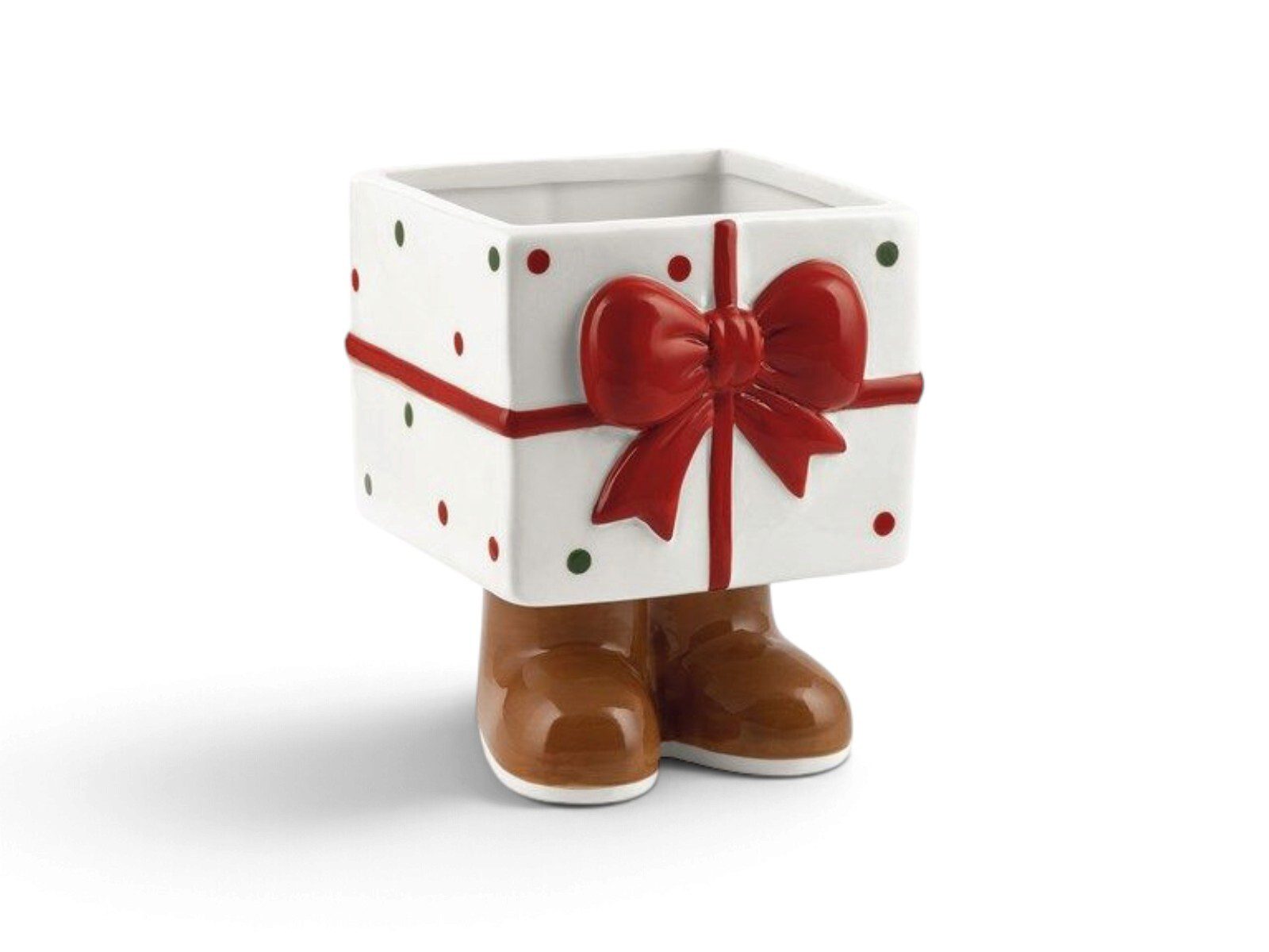 AE-51B-BI CUBO PRESENTE C/PES CERAMICA COR:BRANCO - Image 1